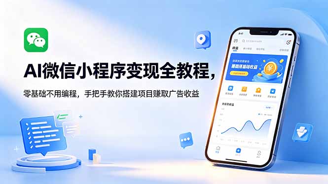 图片[1]-零基础也能做-不写代码搭建AI微信小程序-手把手教你靠广告日赚100+