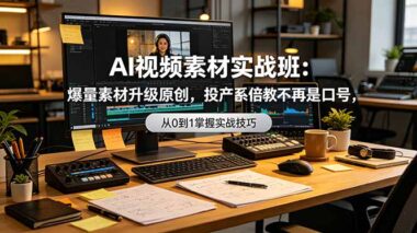 AI视频素材实战班：告别搬运秒变原创-亲测投产翻倍-7天快速落地-爱分享资源网
